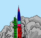 Dibujo Lanzamiento cohete pintado por karon