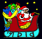 Dibujo Papa Noel en su trineo pintado por carlos