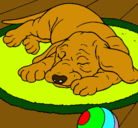 Dibujo Perro durmiendo pintado por pinkigrama