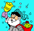 Dibujo Santa Claus y su campana pintado por oihane