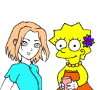 Dibujo Sakura y Lisa pintado por ashley