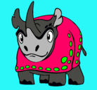 Dibujo Rinoceronte pintado por ester