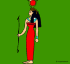 Dibujo Hathor pintado por queralt