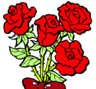 Dibujo Ramo de rosas pintado por flores