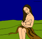 Dibujo Madre con su bebe pintado por Natachi