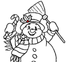 Dibujo Muñeco de nieve con bufanda pintado por adriana99