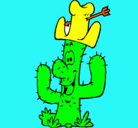 Dibujo Cactus con sombrero pintado por hugo