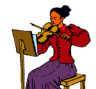 Dibujo Dama violinista pintado por araceli