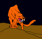 Dibujo Tigre con afilados colmillos pintado por elcojedor