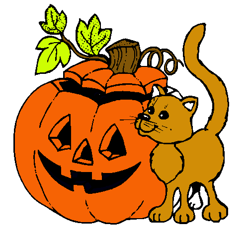 Calabaza y gato