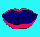 Dibujo Boca y dientes pintado por hgbvfcdxs