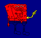 Dibujo Bob Esponja pintado por chapas