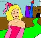 Dibujo Princesa y castillo pintado por lilian