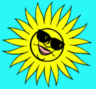 Dibujo Sol con gafas de sol pintado por amalia