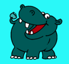 Dibujo Hipopótamo pintado por mccccccccc