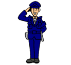 Dibujo Policía saludando pintado por ROQUE