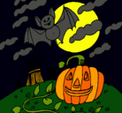 Dibujo Paisaje de Halloween pintado por gisel