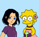 Dibujo Sakura y Lisa pintado por nayarli