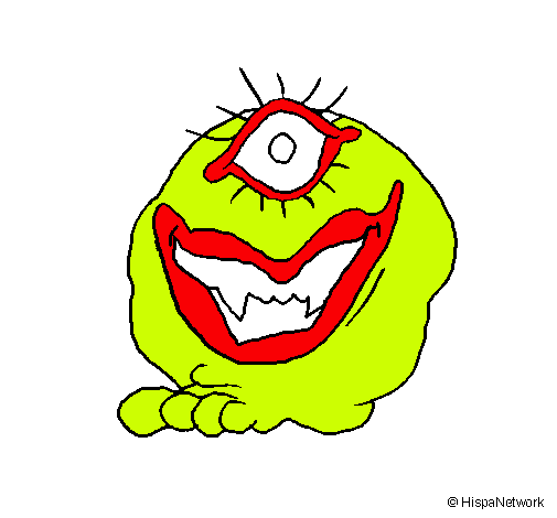 Dibujo Monstruo de un ojo pintado por rockero
