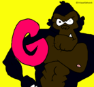 Dibujo Gorila pintado por  fghbgs