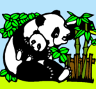 Dibujo Mama panda pintado por vanecha