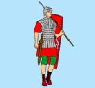 Dibujo Soldado romano pintado por pollop