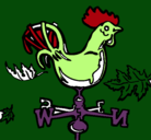 Dibujo Veletas y gallo pintado por UGIYFG