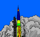 Dibujo Lanzamiento cohete pintado por ghiane