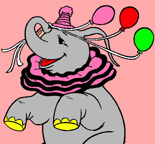 Elefante con 3 globos