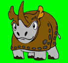 Dibujo Rinoceronte pintado por Peque
