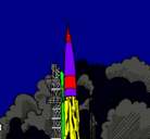 Dibujo Lanzamiento cohete pintado por GUILLERMO 