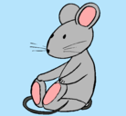 Dibujo Rata sentada pintado por cris