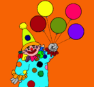 Dibujo Payaso con globos pintado por lady