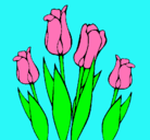 Dibujo Tulipanes pintado por rossyre