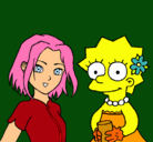 Dibujo Sakura y Lisa pintado por monica