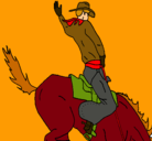 Dibujo Vaquero en caballo pintado por Mimi