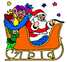 Dibujo Papa Noel en su trineo pintado por magda