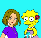 Dibujo Sakura y Lisa pintado por natis