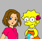 Dibujo Sakura y Lisa pintado por kkhhggybkkkghbg