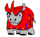 Dibujo Rinoceronte pintado por pinche