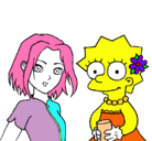 Dibujo Sakura y Lisa pintado por ashley