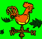 Dibujo Veletas y gallo pintado por amalia