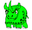 Dibujo Rinoceronte pintado por emilita