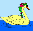 Dibujo Cisne con flores pintado por wendy