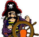 Dibujo Capitán pirata pintado por xabo