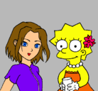 Dibujo Sakura y Lisa pintado por juliet