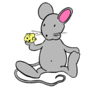 Dibujo Rata con queso pintado por CARLOS