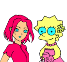 Dibujo Sakura y Lisa pintado por mirian