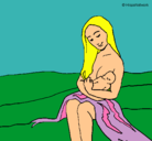 Dibujo Madre con su bebe pintado por lalr