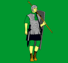 Dibujo Soldado romano pintado por vikingo